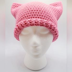 Cat hat, cat Beanie, pink pussycat beanie, women's beanie, kitty hat